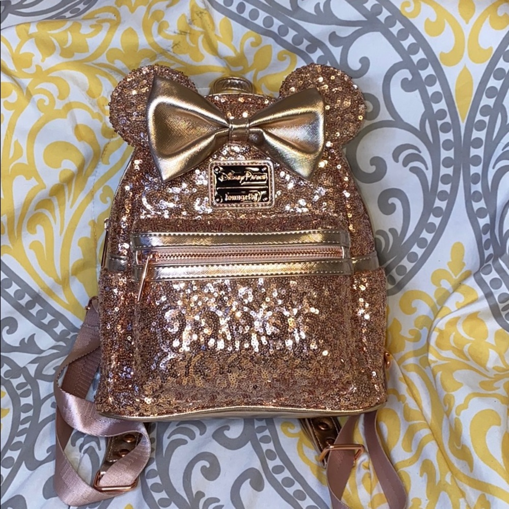 COPY - Rose Gold Disney Loungefly mini Backpack
